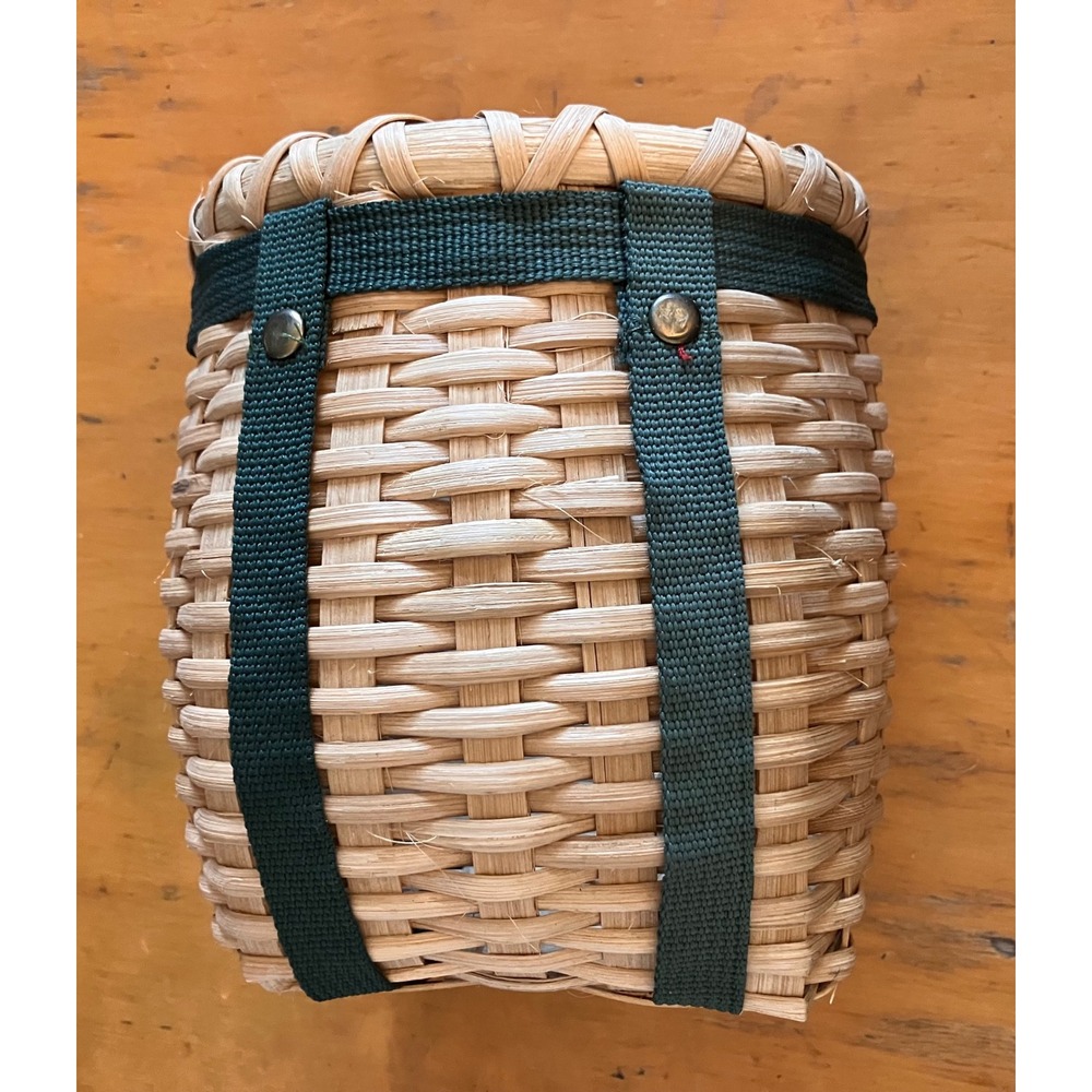 Wicker Pack Basket Foraging Backpack Green Straps Trappers Decor Farmhouse